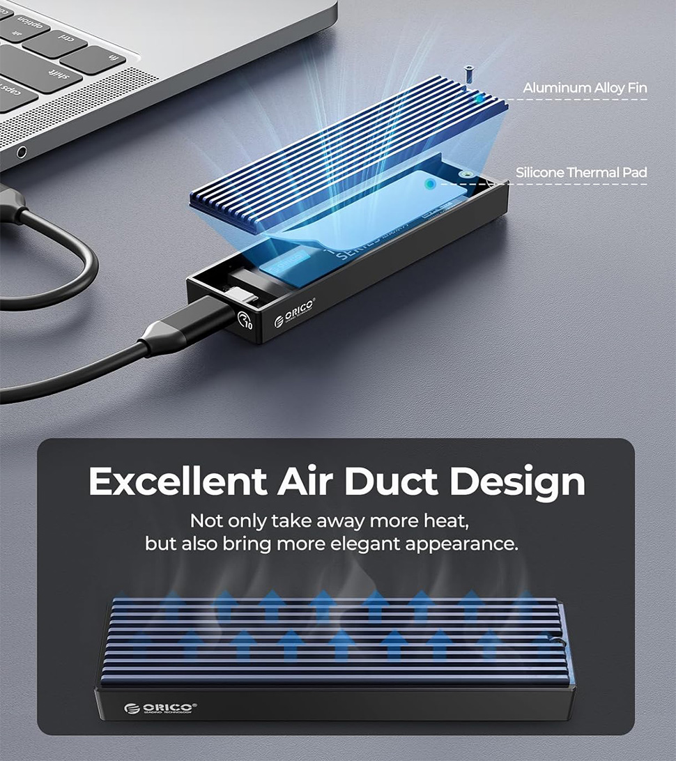 ORICO M.2 SATA NVMe Enclosure 10Gbps Zewnętrzna obudowa SSD typu C USB A 3.2 Gen 2 Pokrywa dysku twardego M2 2230 Storage Box House