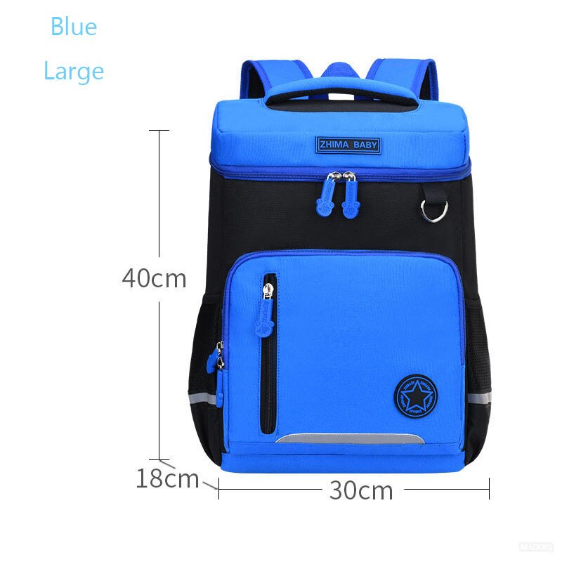 Children School Bags Boys Girls Kids Orthopedic School Backpack Schoolbag Waterproof Backpacks Primary School Back Pack: Blue large