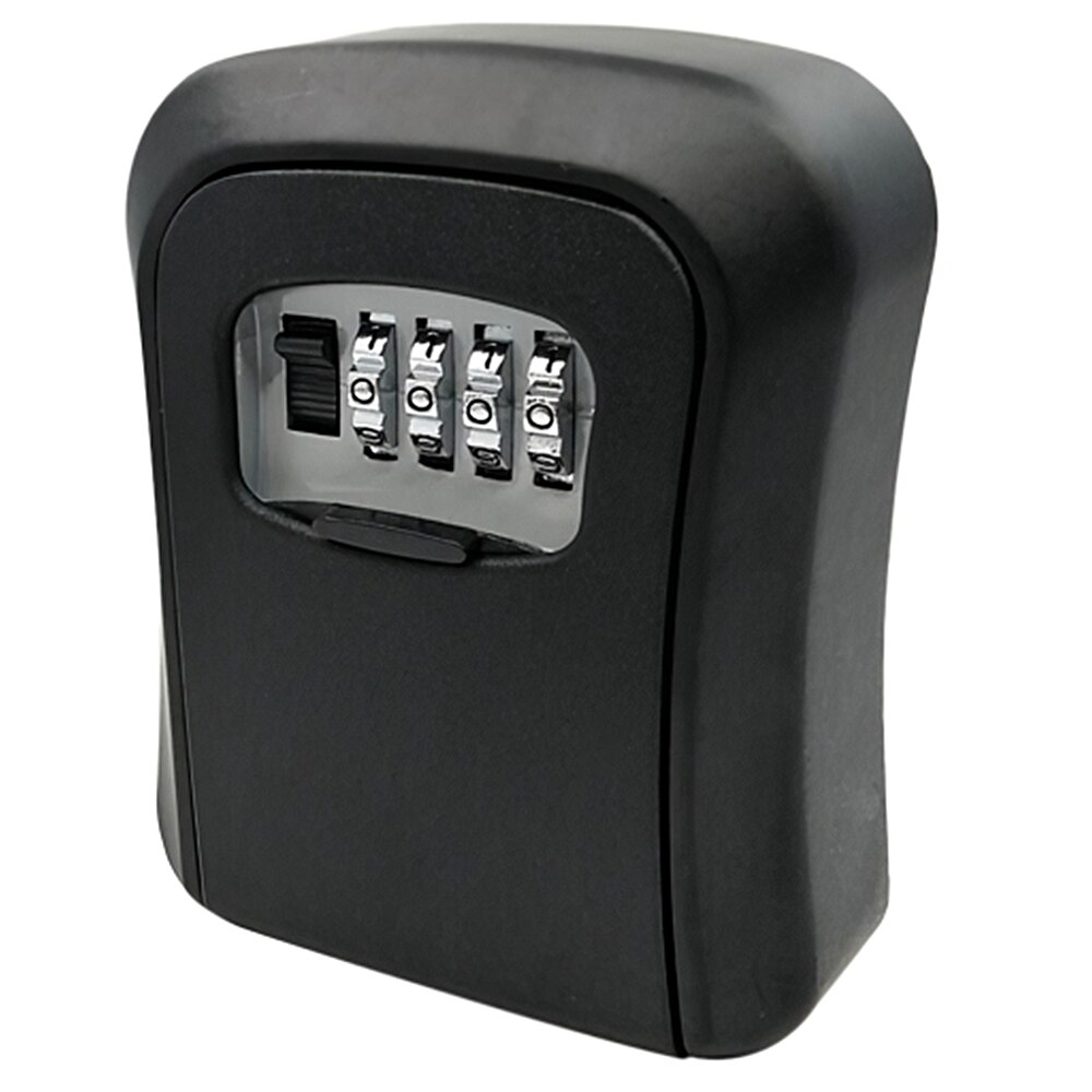 Wall Mount Key Storage Secret Box Organizer Portable 4 Digit Combination Password Security Code Lock No Key Home Key Safe Box: Black
