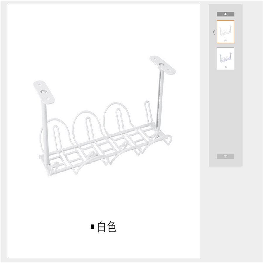 Thuis Woonkamer Opbergrek Onder Bureau Kabelmanagement Lade Draad Cord Power Strip Adapter Organisator Plank: WHITE