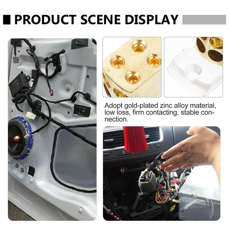 Ground Distributor 1 In 4 Ways Out Vehicle Audio Power Distribution Block Box