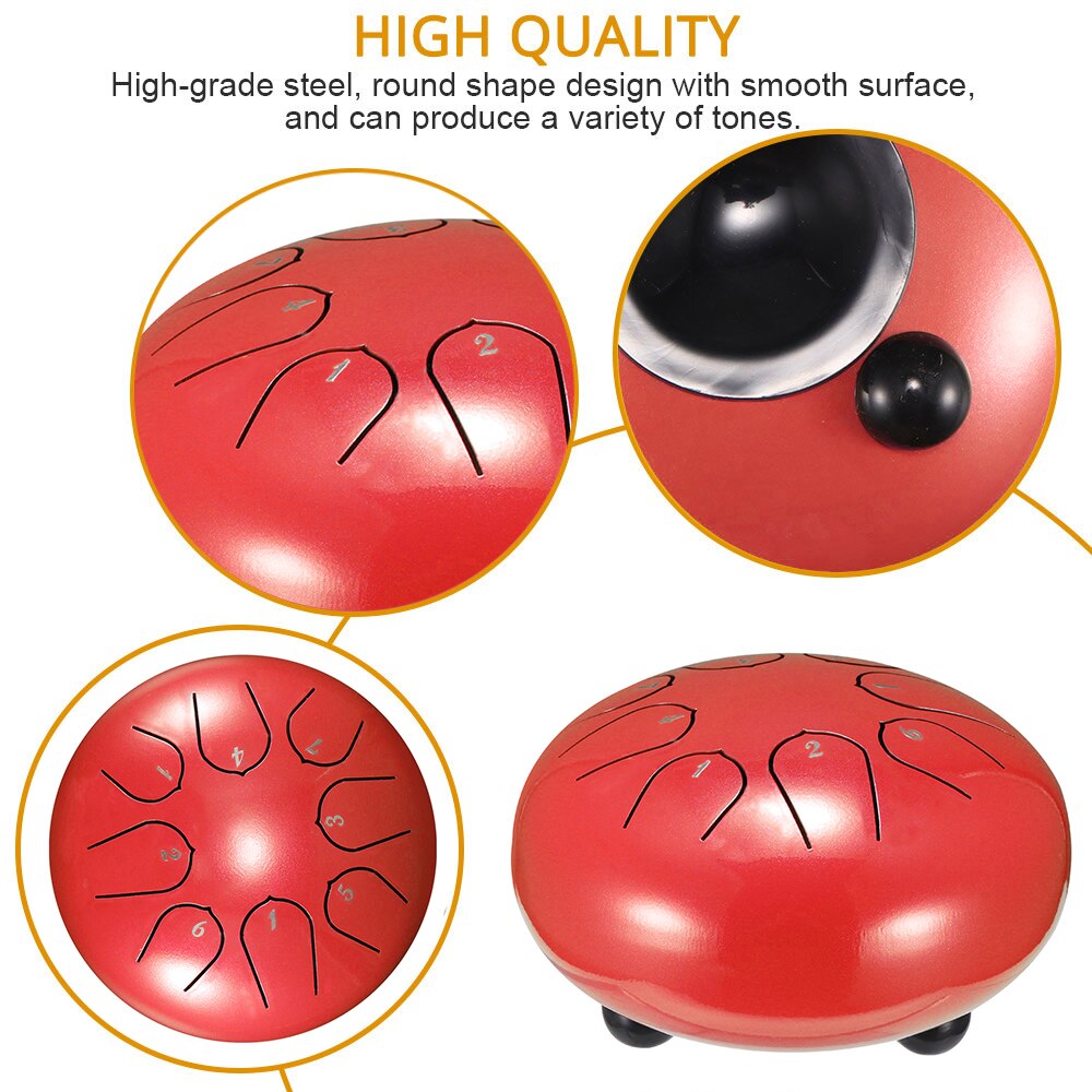 Hand Pan Drum Tank Tongue Drum Tune Steel Drum Tank Drums Bag With Drumsticks Carrying Bag Percussion Instruments Handpan