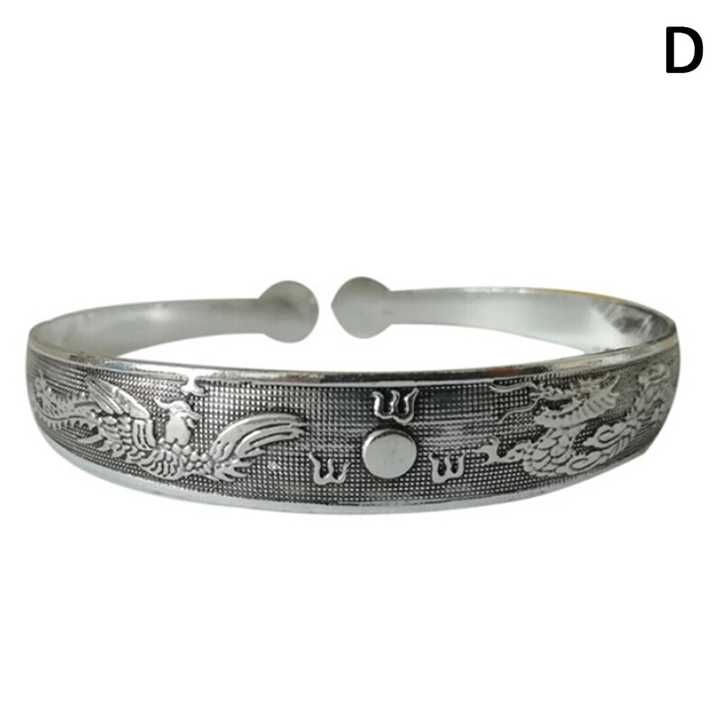 Pulseras de plata tibetanas antiguas pulseras de plata tibetana joyería de plata tibetana para mujer: D