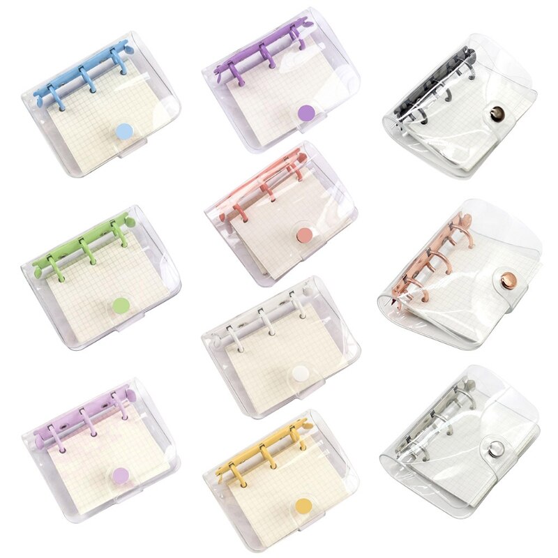 3 Holes Mini PVC Loose Leaf Transparent Diary Notebook Pocket Traveler Planner Note Book Office Supplies