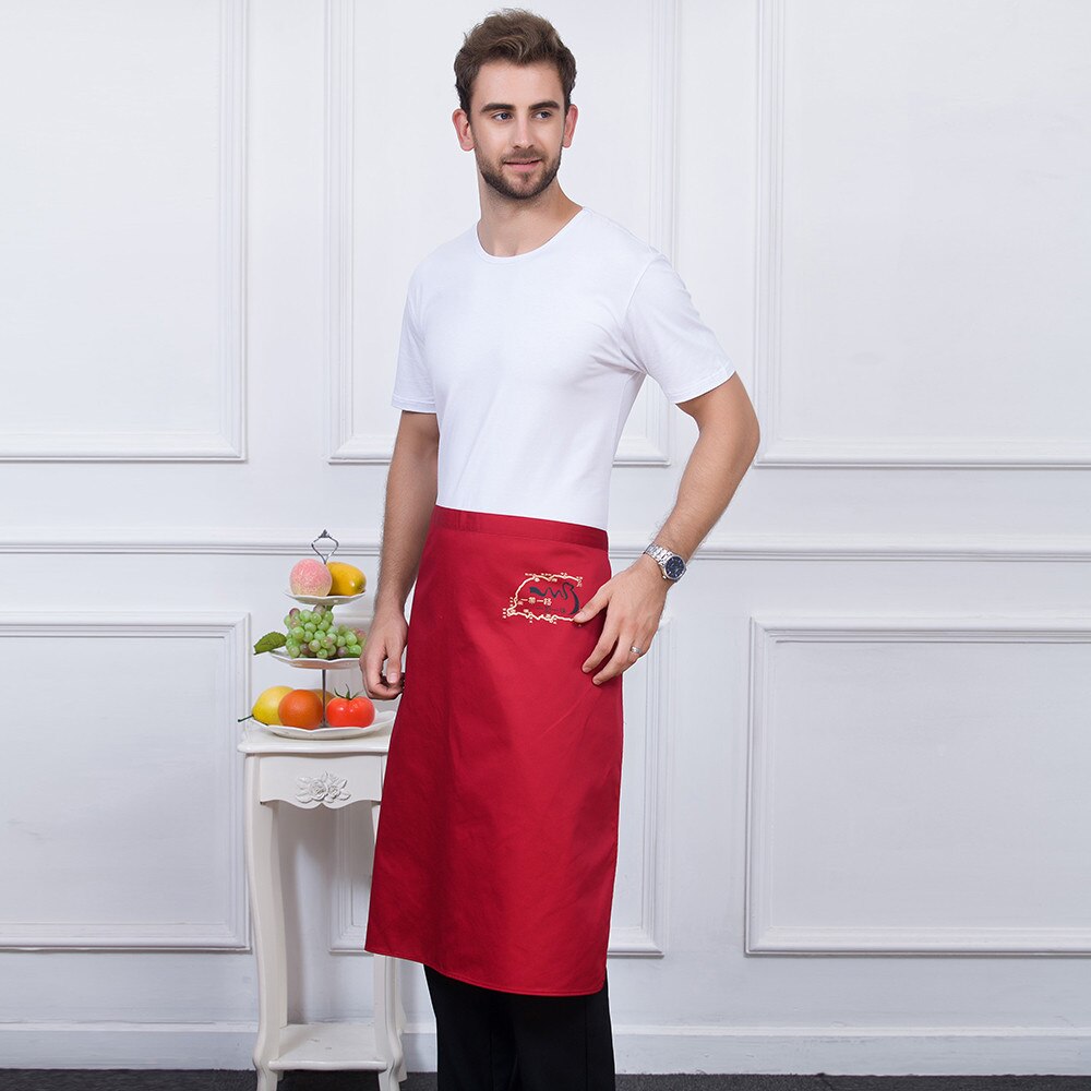 5 Colors Unisex Graphic Print Kitchen Work Wear Aprons Long Restaurant Home Cooking Wear Chef Waiter Aprons