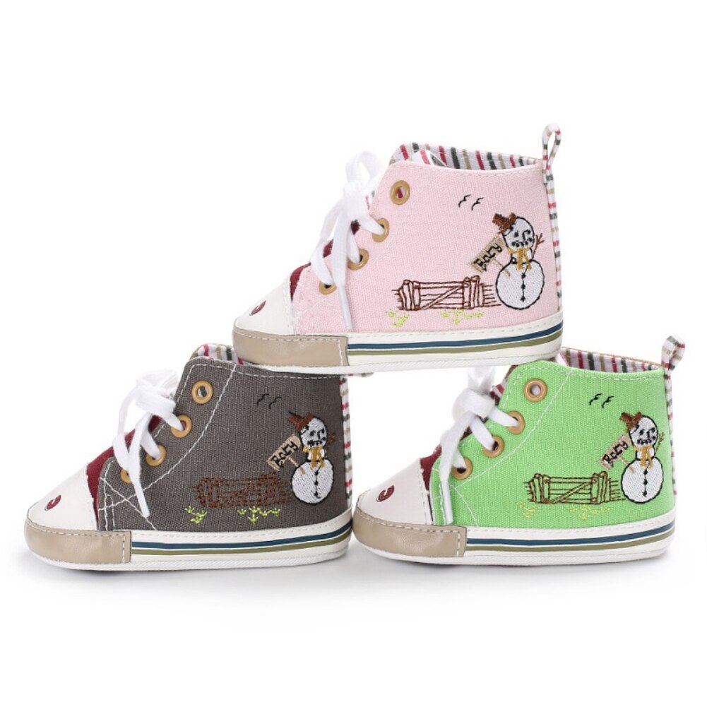 Bobora Pasgeboren Baby Babyschoenen Canvas Schoenen Baby Jongens Meisjes Hoge Top Sneaker Zachte Anti-Slip Zool