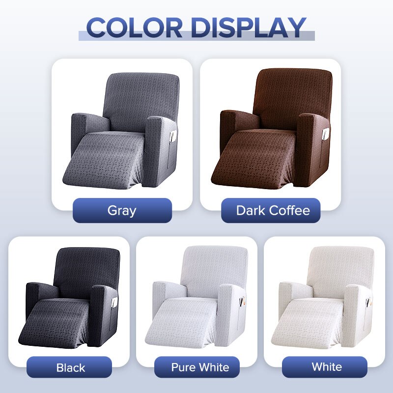 5- kleurige gebreide elastische, volledig beschermende stoelhoes met molenpatroon, stoelhoes voor fauteuil, massagestoel, relaxfauteuilhoes