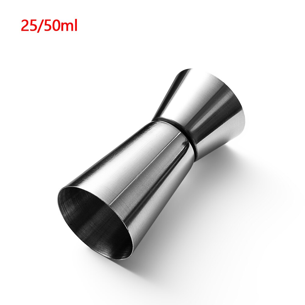 Coqueteleira de aço inoxidável, copo de medida duplo para bebidas, utensílios de cozinha, 15/30ml ou 25/50ml: 25 and 50ml
