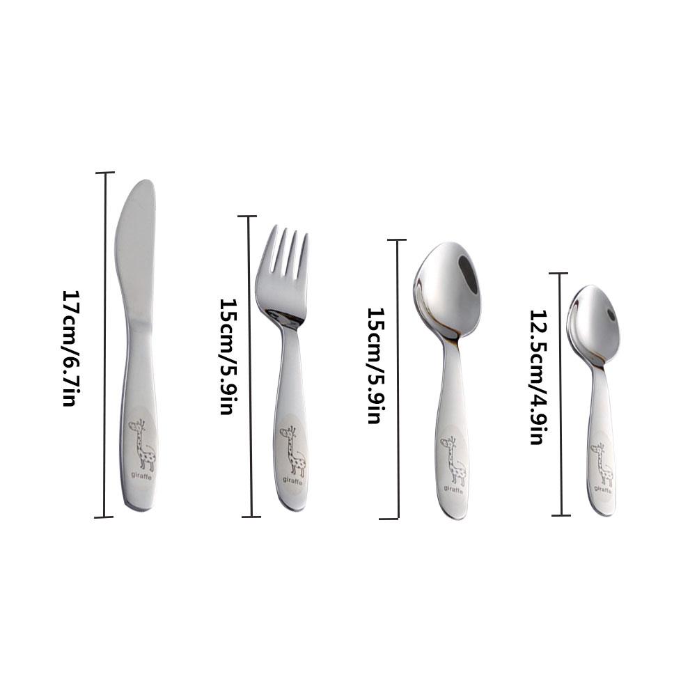 Children's Tableware Stainless Steel Children's Western-style Tableware Cutlery Four-piece Spoon Fork Cutlery Se