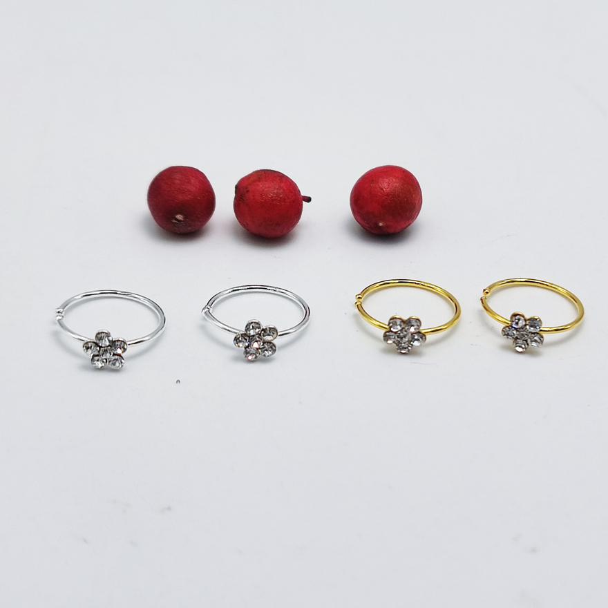 30 Stks/partij 925 Sterling Zilveren Nez Piercing Neus Hoepel Ring Bloem Vorm Lichaam Sieraden