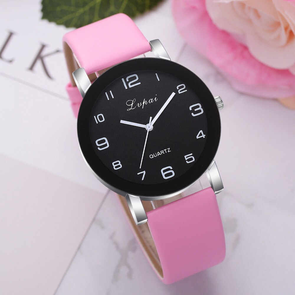 Horloges Vrouwen Romeinse Cijfers Disc Quartz Horloge Lederen Band Horloge Dames Klokken Relogios Feminino Fi