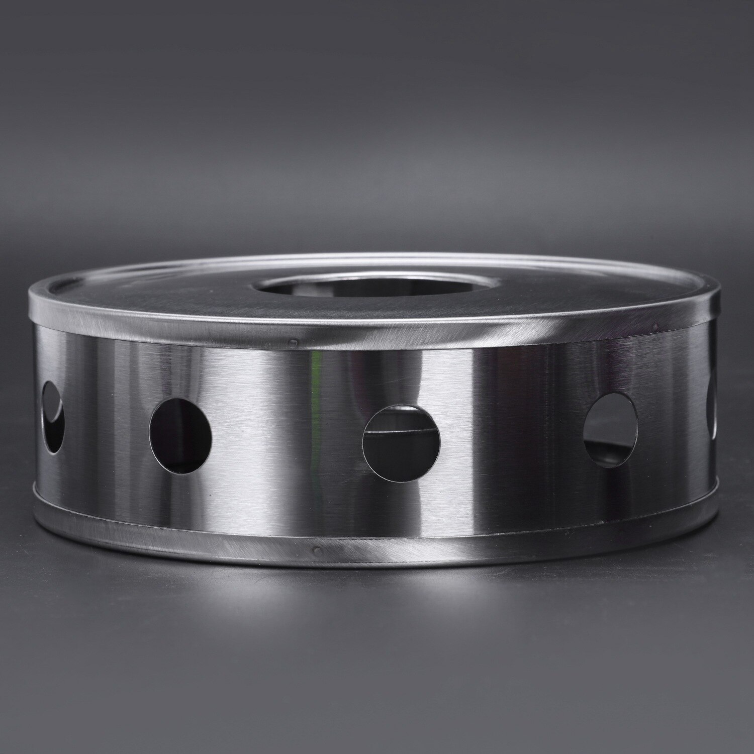 Candle Base Heater Silver Round Coffee Teapot Warmer Trivets Stainless Steel Dish Practical