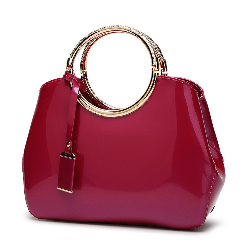 Vintage Women's Handbags Famous Brand Candy Patent Leather Shoulder Bags Ladies Totes Simple Trapeze Women Messenger Bag