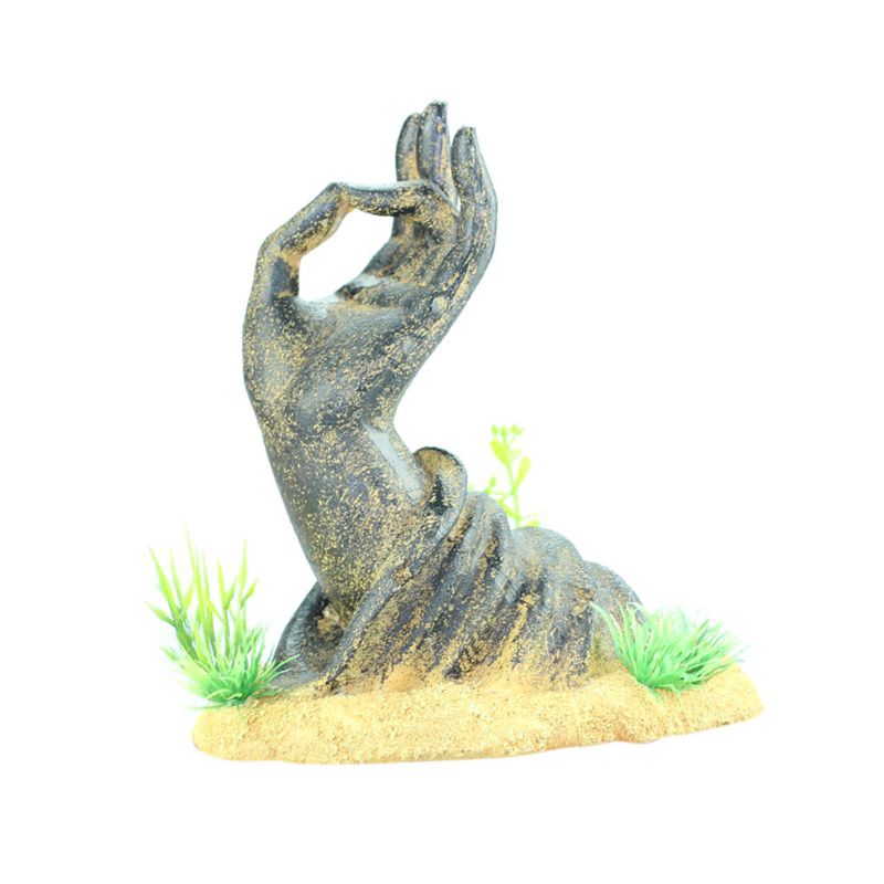 Fish Tank Decorations Buddha Hand Statue Aquarium Ornaments PXPC