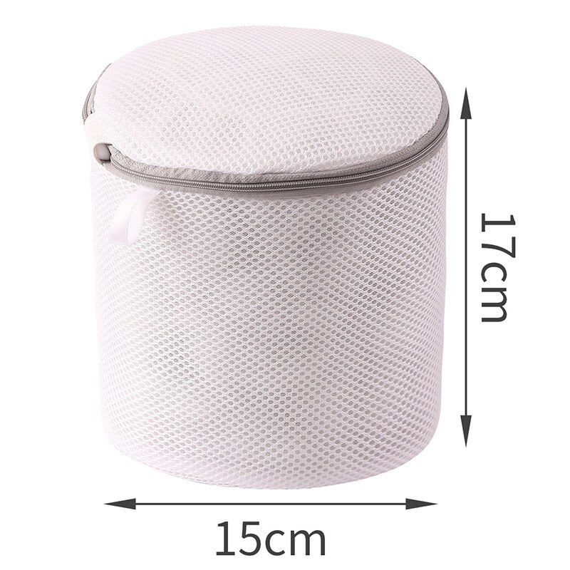 Bolsas de lavandería para lavadora, organizador de ropa interior portátil de viaje, bolsa de almacenamiento de sujetadores, Bolsa de lavado de malla de poliéster, producto de lavandería para el hogar: Cylinder bag - gray