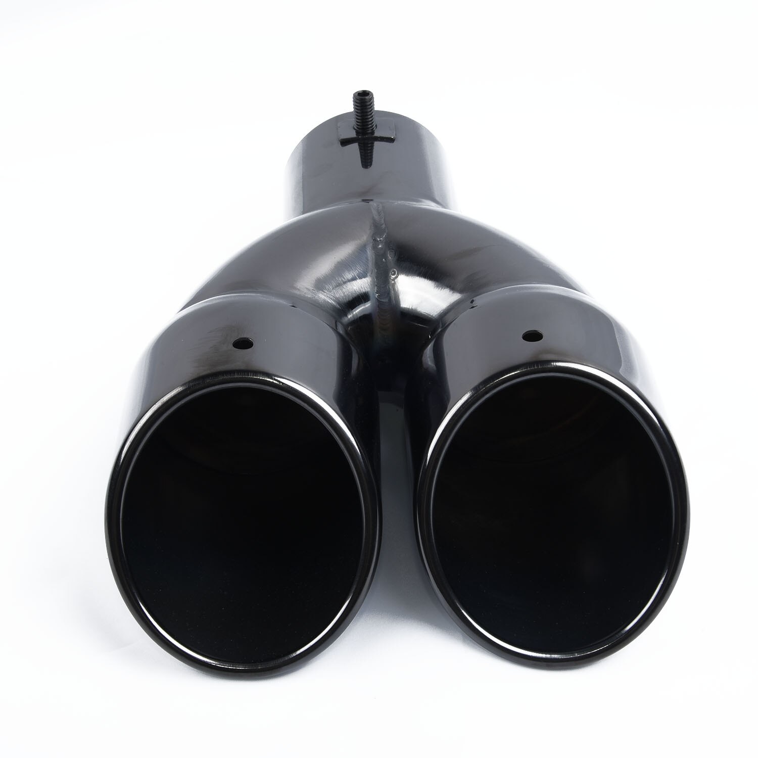 Silencieux d'échappement arrière universel, noir brillant, Double sortie, droit, 63mm, en acier inoxydable, pour voiture