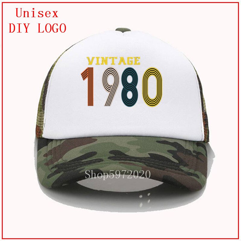 1980 vintage year hats for men snapback sun hats for women bucket hat baseball cap mens bassball caps best selling: 1olive-white / Adult