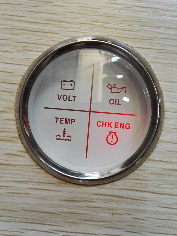 52mm bil båt modifierat instrument diesel bensin motor mätare rpm/vattentemp/bränsle/rodder vinkel/larm: Larm