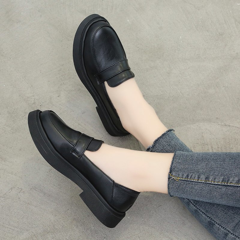 Herfst dames loafers plateau schoenen lage hakken oxford schoenen zwarte instappers damesschoen comfortabele zapatos mujer lente 8805n: Zwart / 36