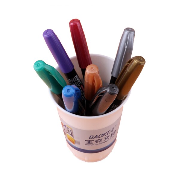 12 Pcs DIY Metal Markers Waterproof Permanent Paint Art Painting Drawing Supplies Scrapbooking Graffti Oily Marker Pen