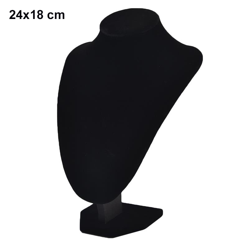 Velours collier pendentif chaîne présentoir support noir bijoux montrant support tour de cou organisateur vitrine support directe: 24X18 cm