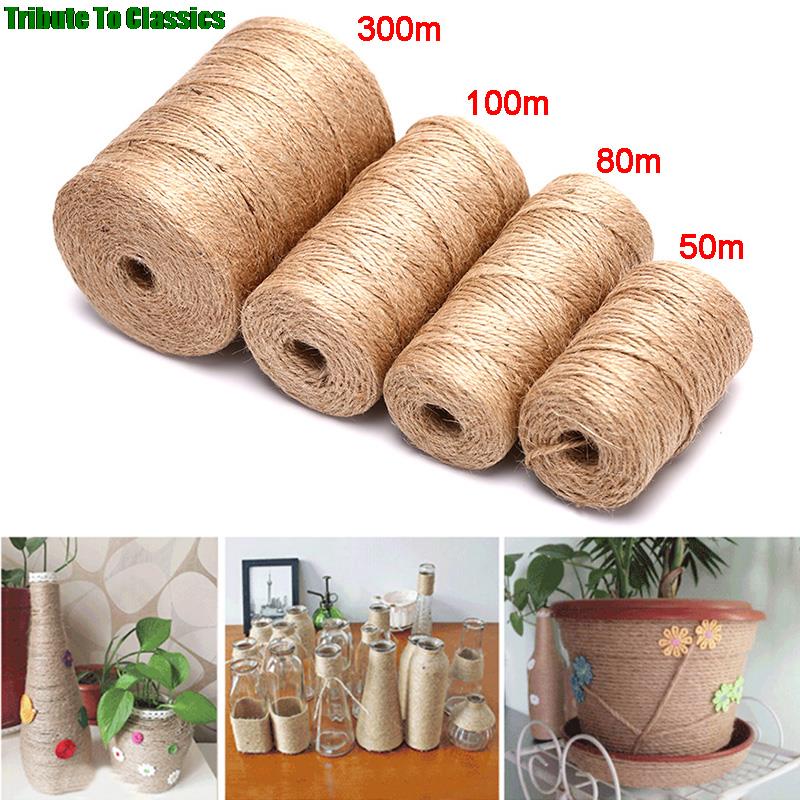 1Roll Natuurlijke Jute Touw Jute String Hennep Touw Party Wedding Wrapping Cords Discussie Diy Scrapbooking Bloemisten Craft Decor