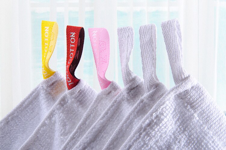 Toalla cuadrada de algodón puro para niños, toallitas blancas pequeñas de 20x20cm, con cordón, 3 piezas,: with white Lanyard