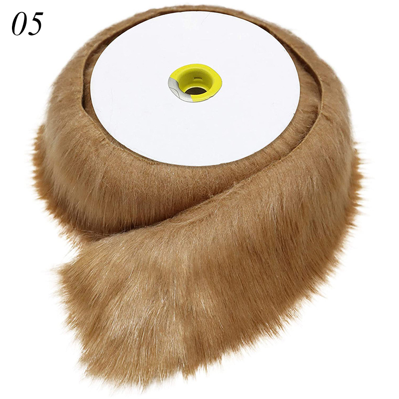 1M Faux Fur Furry Fluffy Trim Diy Accessories Home Decor Sewing Trimming Costume Crafts Luxury Warm Garment Parkas Coat Collar: 05 brown