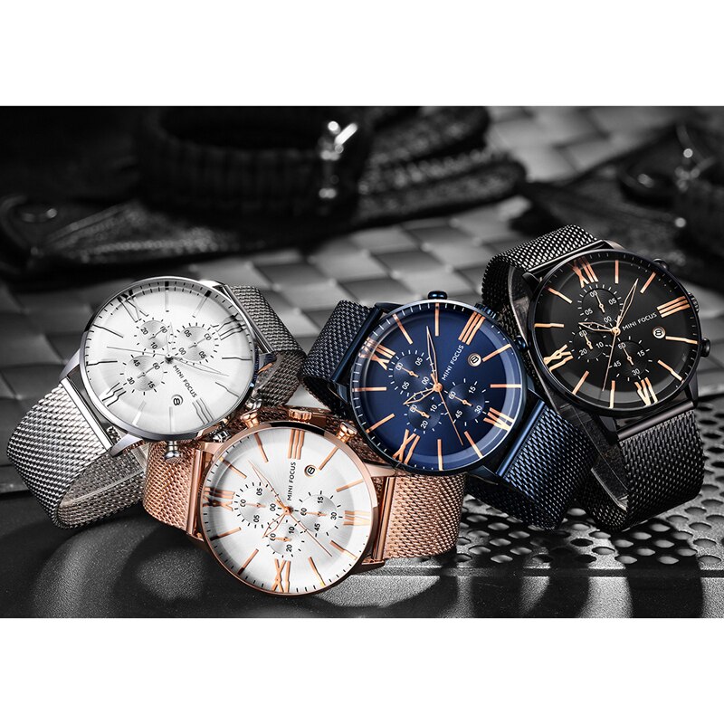 Mode Merken Chronograaf Waches Mannen Quartz Sport Horloge Waterdicht Rose Goud Luxe montre homme saat erkekler