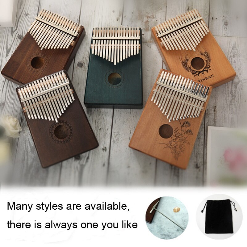 God kalimba musikinstrument bærbar 17 tangenter akacie tommelfinger klaver melodi hammer kalimba mbira keyboard