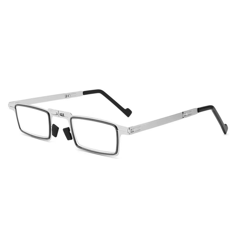 Gafas de lectura plegables con bloqueo de luz azul, cómodas gafas de Metal de marco completo para hombres y mujeres, ultraligeras, portátiles HD