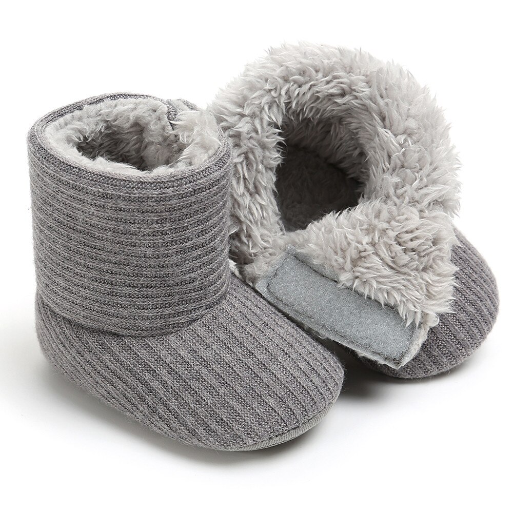 Kinderen Baby Meisje Warm Houden Pluche Soft Snowboots Zachte Crib Schoenen Winter Katoen Mode Soild