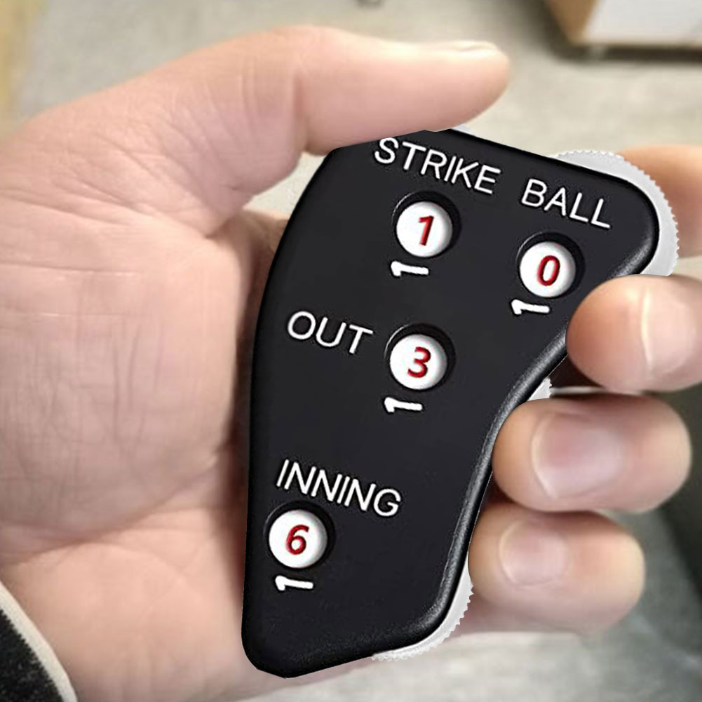 Contador de béisbol de 4 ruedas, contador de Softbol portátil con Clicker de árbitro de béisbol para registros de puntuación y pelotas de entrada