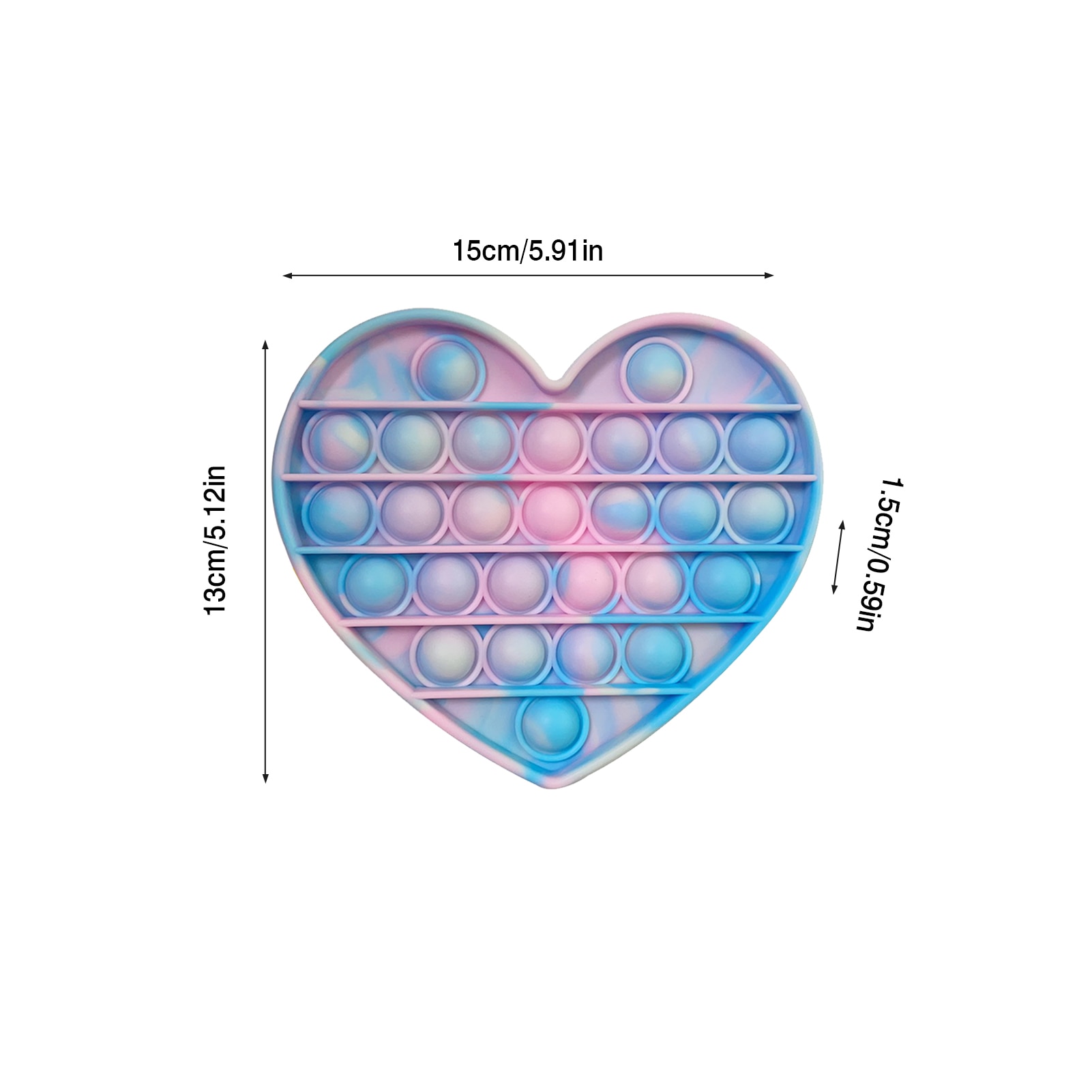 Love Heart Push Pops Bubble Sensory Toy Autism Needs Adult Child Funny Popit Anti-stress PopIt Fidget Stress Reliver Toys