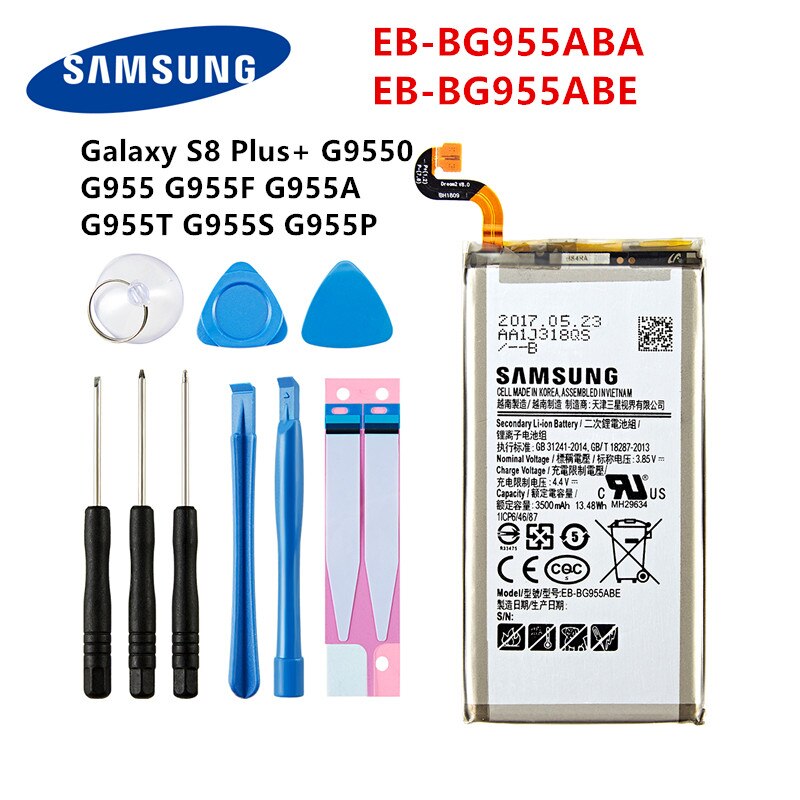 SAMSUNG Orginal battery For Samsung Galaxy S6 S6 Edge/Plus S7 S7 Edge S8 S8 Plus+ S9 S9 Plus S10 S10E S10 Plus J5 Pro J7 Pro: EB-BG955ABE For S8P