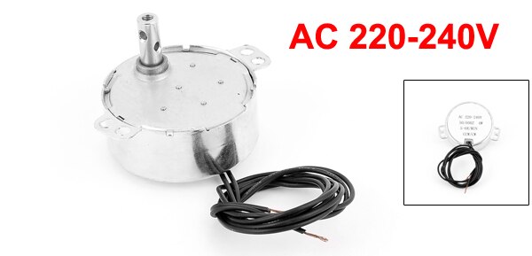Motor síncrono AC 220-240V CCW/CW dirección 4W 50/60Hz frecuencia 5-6RPM, Motor eléctrico síncrono, equipo doméstico, 1 unidad