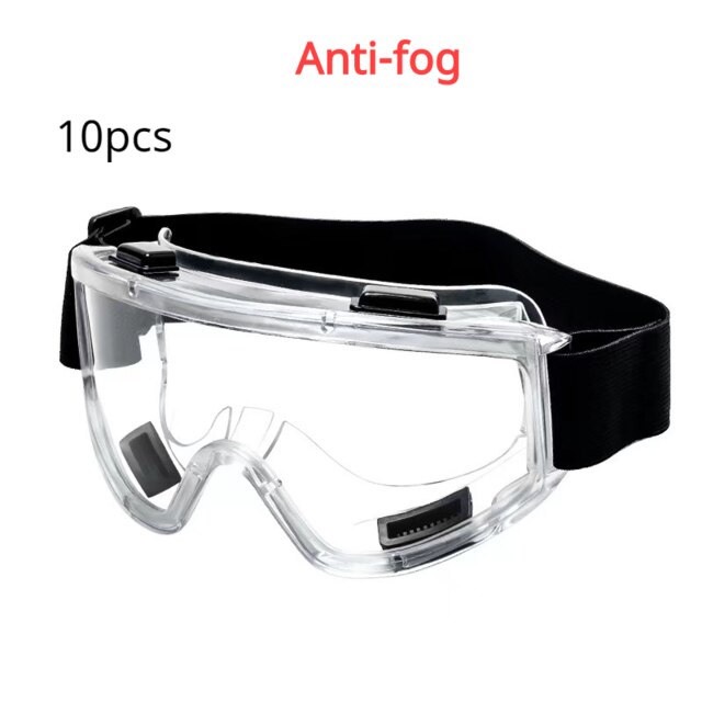 Safety Goggle Anti-splash Dust-Proof WInd-Proof Work Lab Eyewear Eye Protection Industrial Research Safety Glasses Clear Lens: 10pcs Anti-fog Clear