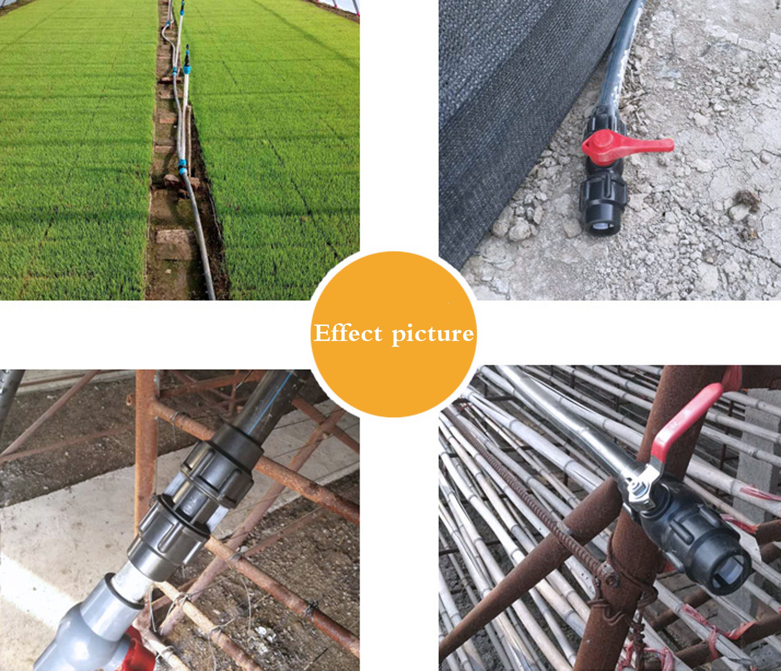PE PVC Tube Pipe Fast Connection Connector ID 25mm Agriculture Irrigation Pipe Fittings Ball Valve Watering System Joint Black