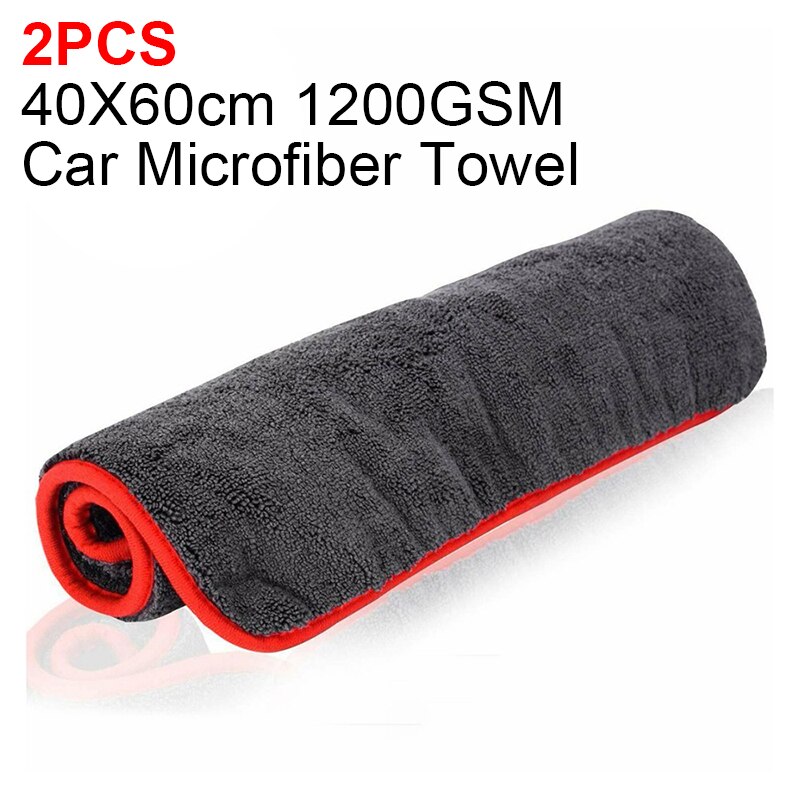 60*90 1200 gsm bildetaljer mikrofiberhandduk bilrengöring torkduk tjock biltvätttrasa för bilar kök bilvårdsduk: 2 st 40 x 60cm