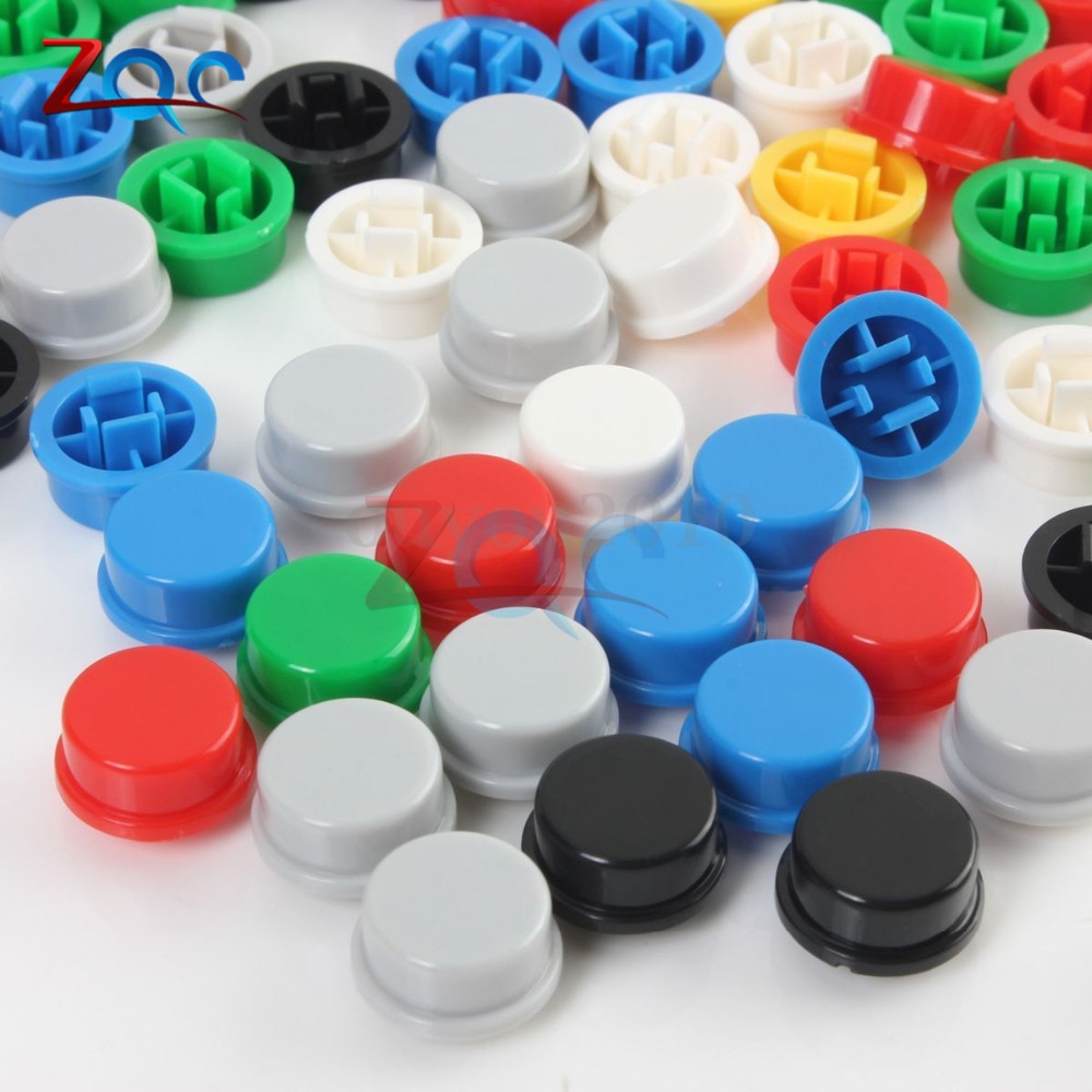 140Pcs Round Tactile Button Caps Kits 9.58*5.1mm for 12*12*7.3mm Micro Tact Switch For Arduino