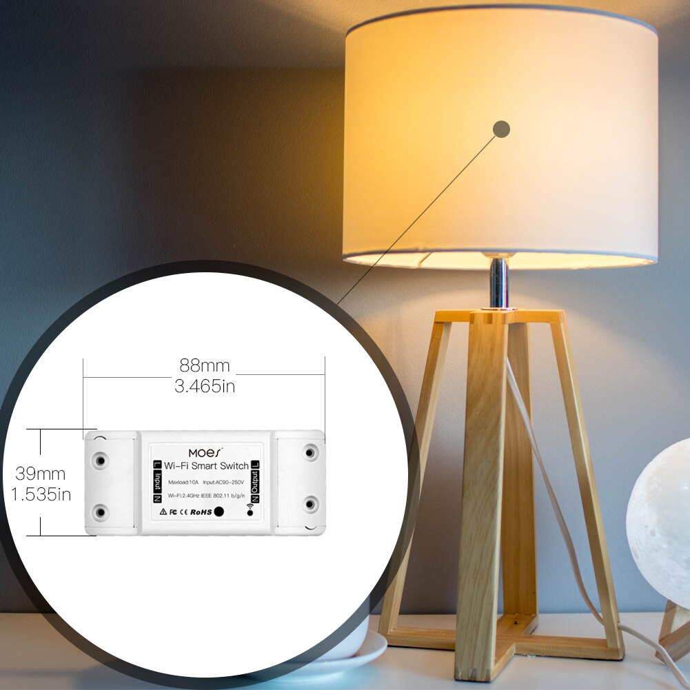 Interruptor de luz inteligente con WiFi/Bluetooth, temporizador Universal, Control remoto inalámbrico con aplicación Smart Life, funciona con Alexa y Google Home