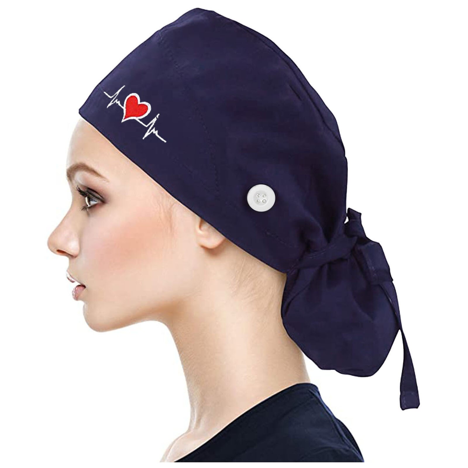 gorros quirurgicos mujer With Buttons Bouffant Hat With Sweatband for Women and Men Holder Ties Protect Ears Work Bouffant Hat: H