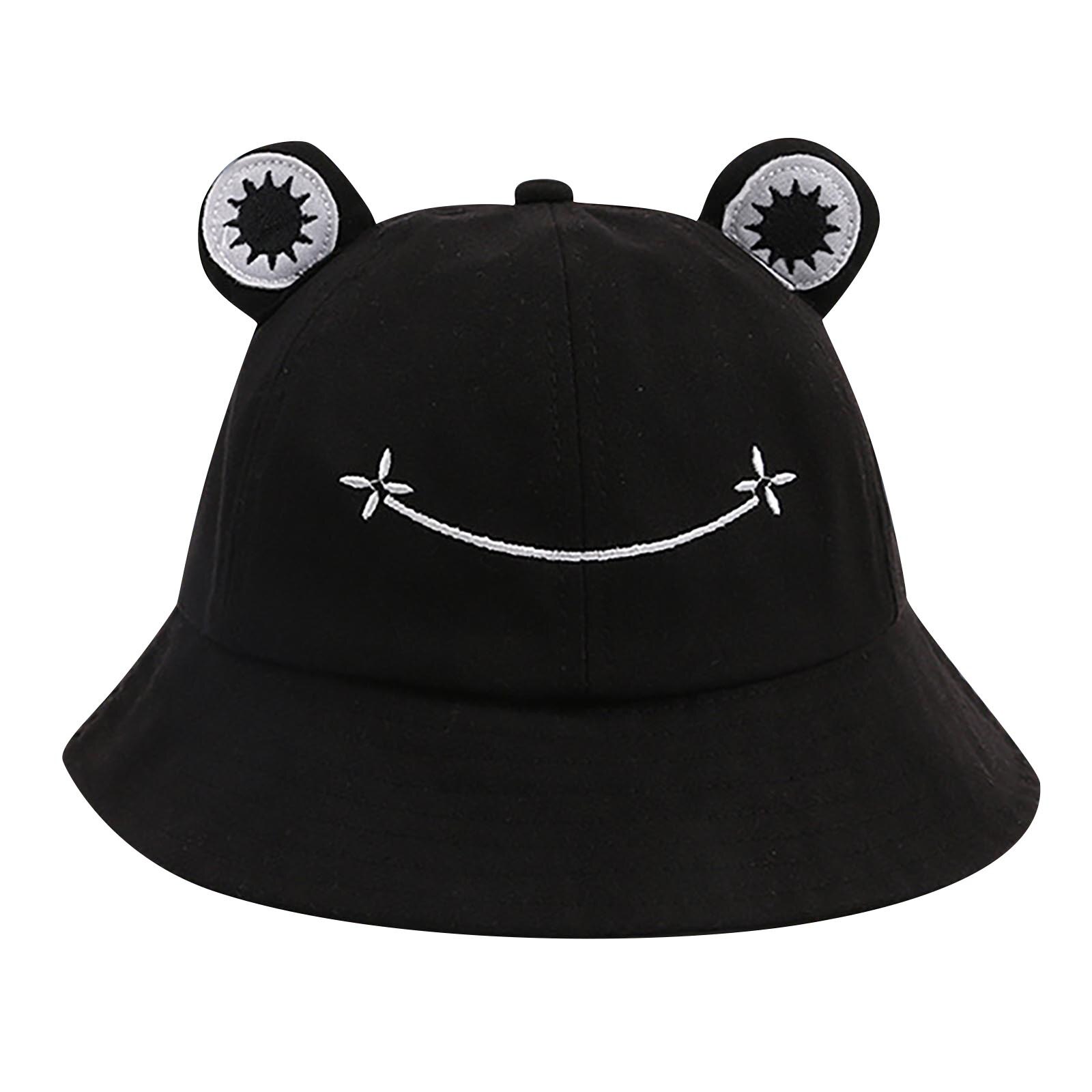 Girls Cute Frogs Hats Winter Cute Animal Hiking Beach Fishing Cap Hats Photography Bucket Hat Comfortable Photography Headdress: Black