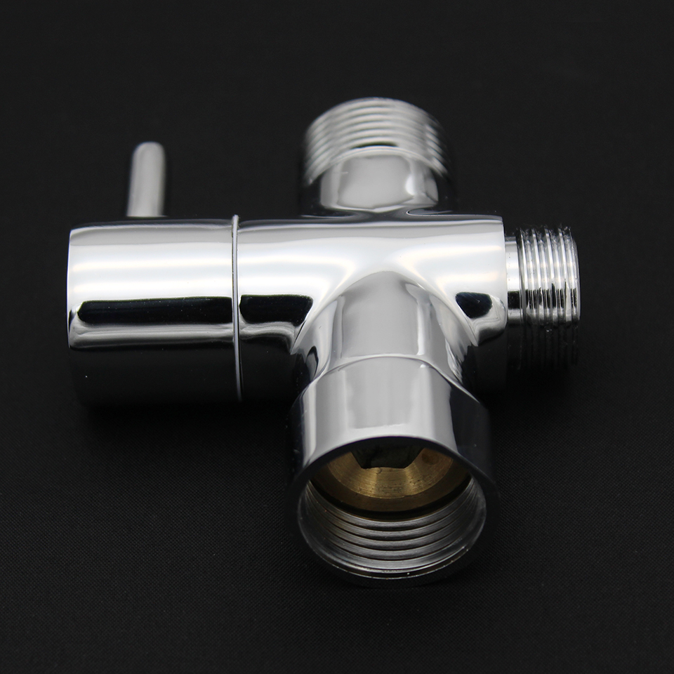Válvula de bidé de latón para inodoro, adaptador en T de 7/8 &quot;y 1/2&quot;, cierre de 3 vías, desviador cromado, accesorios de baño Shattaf para América del Norte
