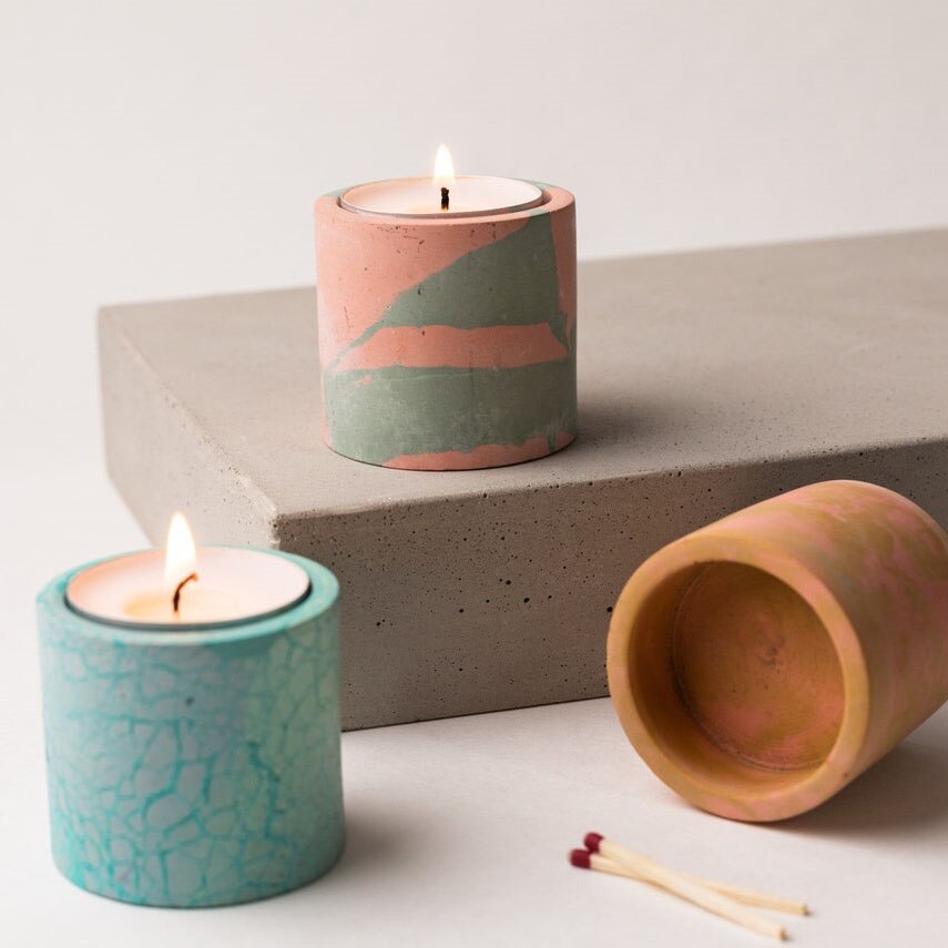 Gør-det-selv silikone betonform til fremstilling af terrazzo lysestage perfekt til dekoration af fyrfadsstager med krystal epoxy