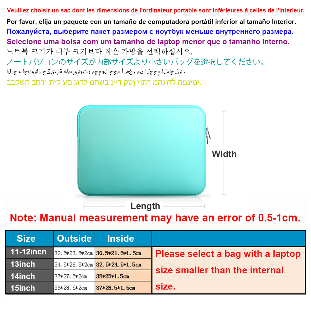 Custodia per computer portatile borsa da 11.6 pollici-15.6 pollici leggera per Macbook Lenovo Asus HP Huawei dell 11 12 custodia per taccuino da 14 pollici