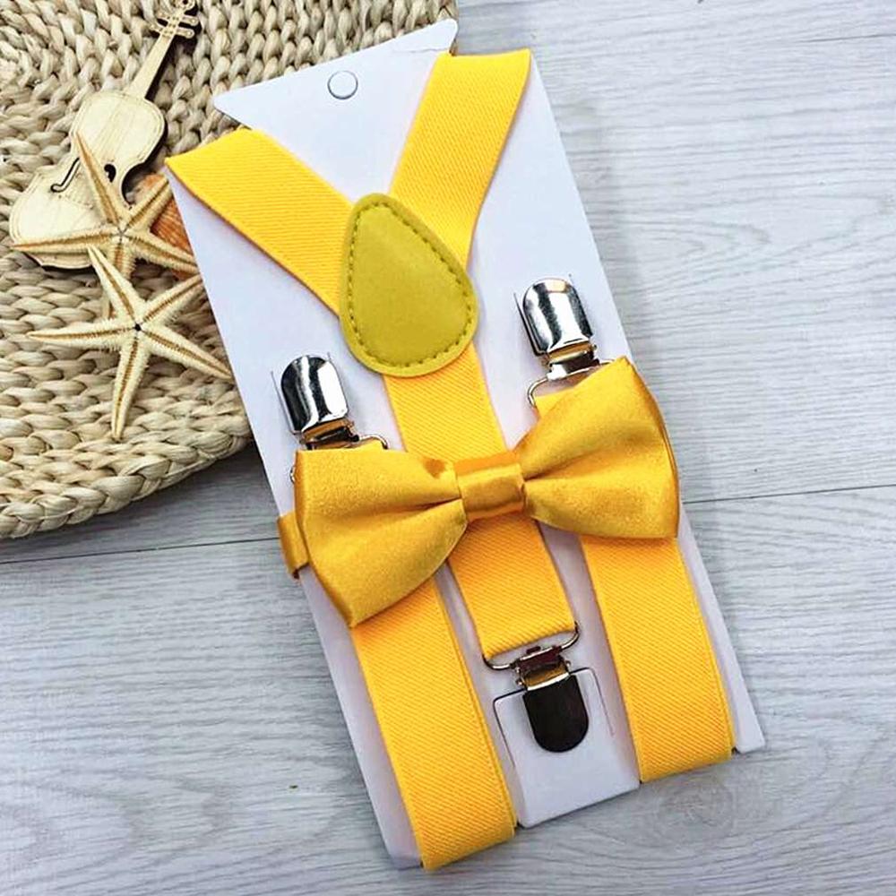 1pc børn elastiske seler & butterfly matchende smoking jakkesæt unisex dreng pige bowtie børn kostume justerbar y-back seler