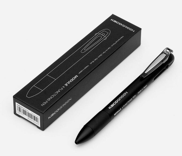 Youpin KACO 4 In 1 Multifunction Pens 0.5mm Black Blue Red Refill Gel Pen Mechanical Pencil Japanese ink Office School: Black pen only
