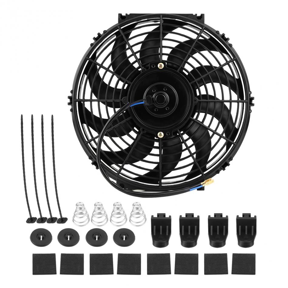 12 inch 12V Universal Car radiator fan Slim Push Pull Electric Engine Cooling Fan 12V with Mounting Kit