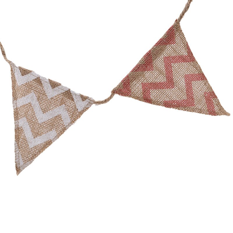 Mini Triangle Wavy Bunting Banners Burlap Jute Flags Christmas Wedding Party Hanging Decoration Bunting Banners